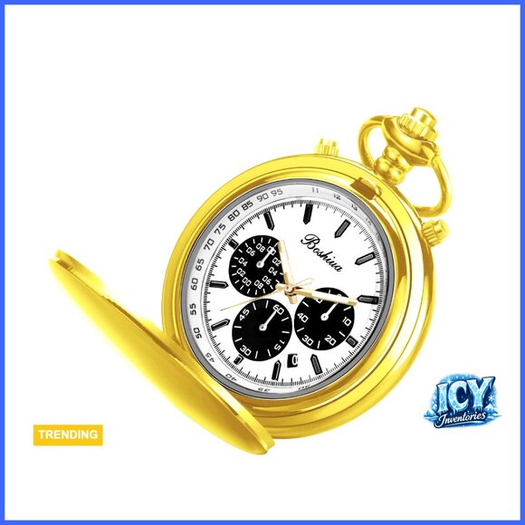 Multifunctional Quartz Pocket Watch with Chain and Bracelet